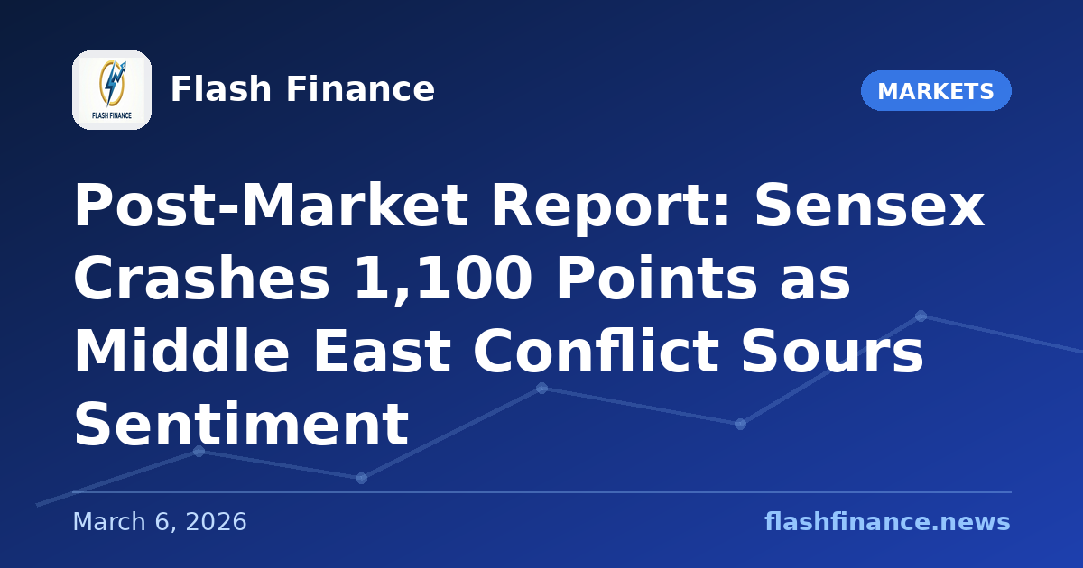 Post-Market Report: Sensex Crashes 1,100 Points as Middle East Conflict Sours Sentiment