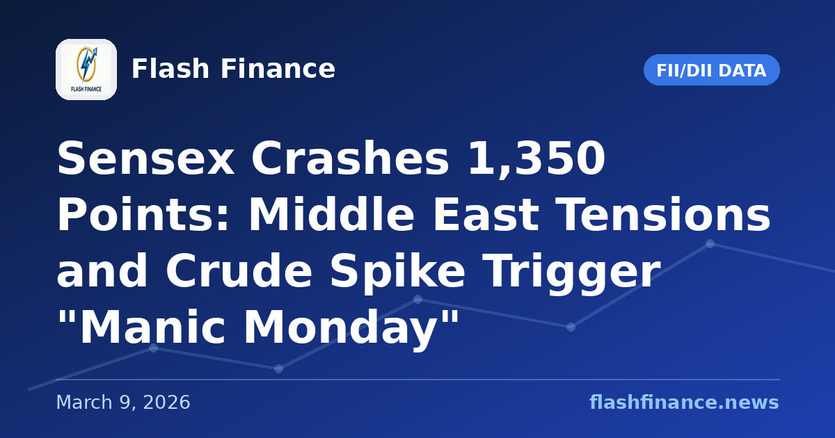 Sensex Crashes 1,350 Points: Middle East Tensions and Crude Spike Trigger "Manic Monday"