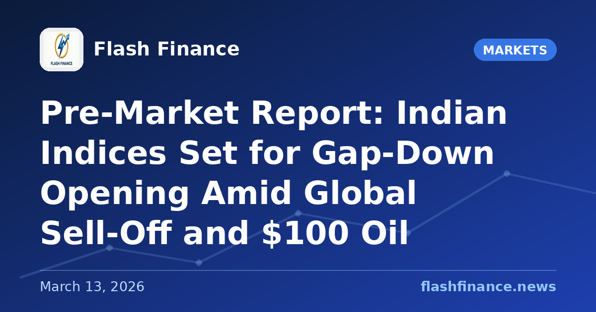 Pre-Market Report: Indian Indices Set for Gap-Down Opening Amid Global Sell-Off and $100 Oil