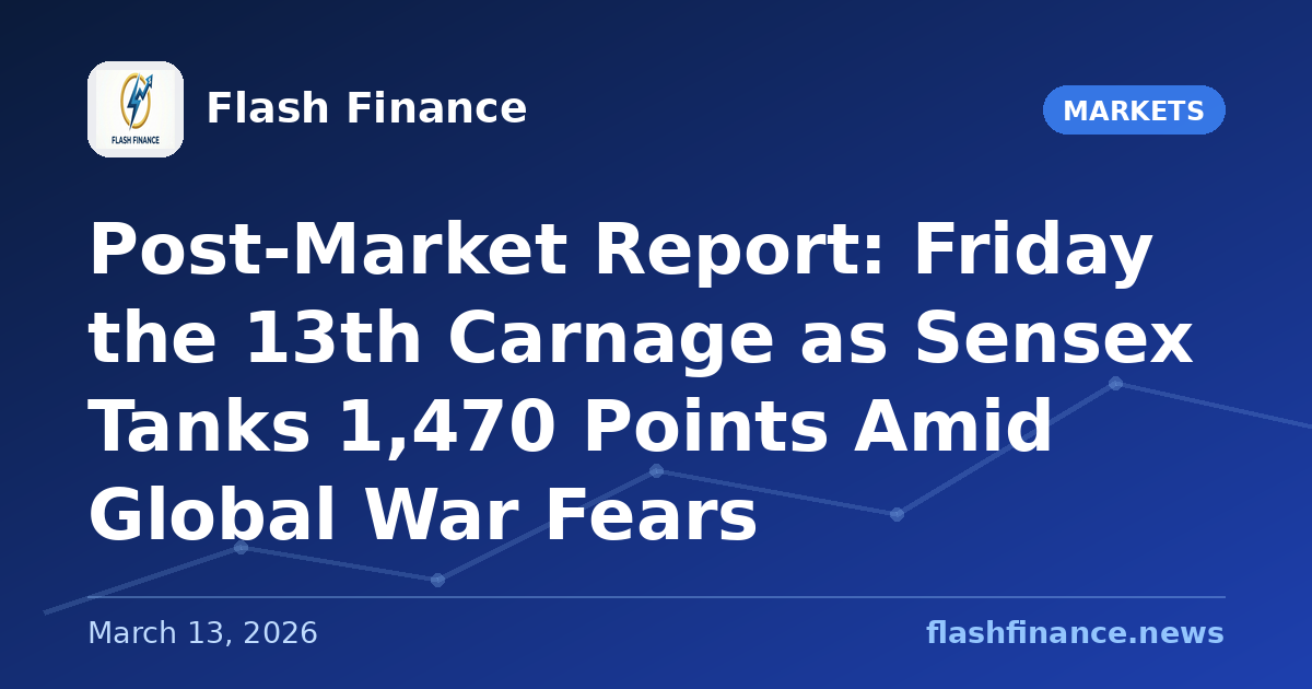 Post-Market Report: Friday the 13th Carnage as Sensex Tanks 1,470 Points Amid Global War Fears
