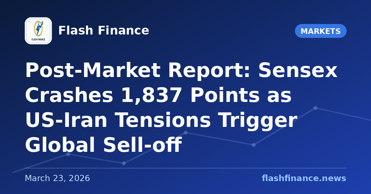 Post-Market Report: Sensex Crashes 1,837 Points as US-Iran Tensions Trigger Global Sell-off