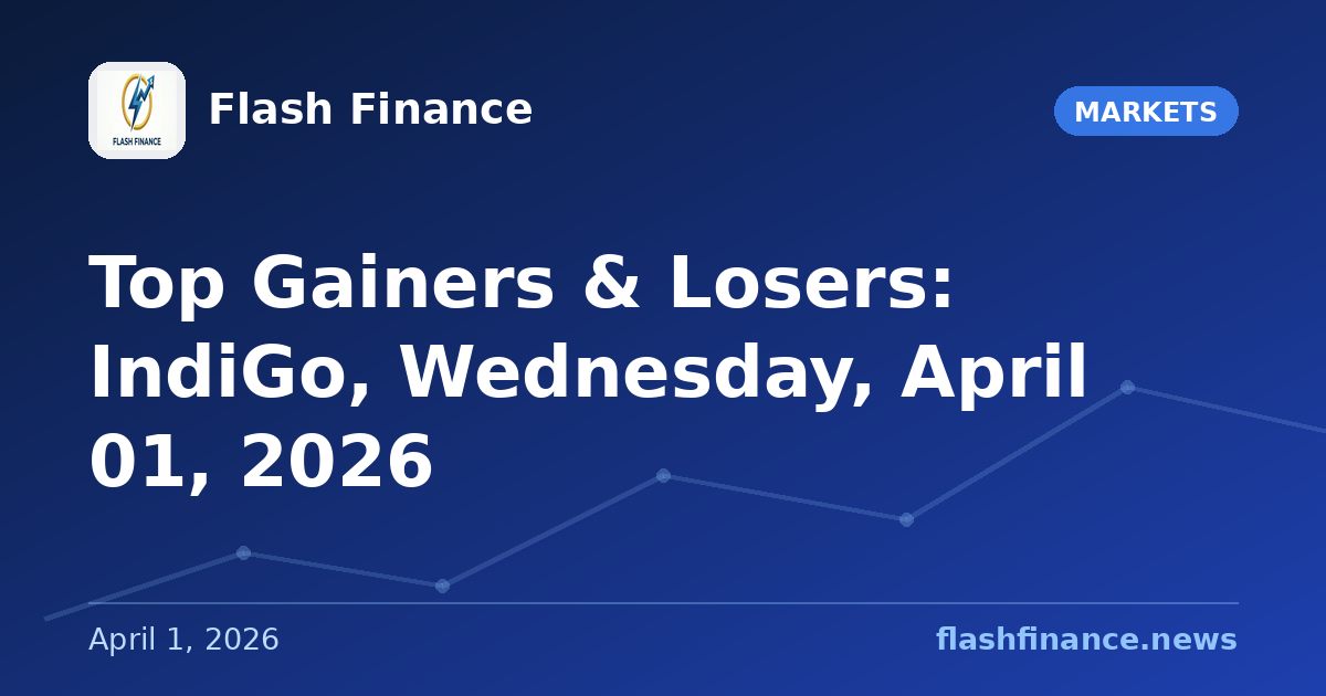 Top Gainers & Losers: IndiGo, Wednesday, April 01, 2026
