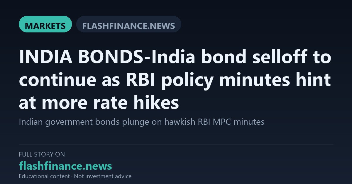 Benchmark 10-Year Bond Yield Nears 7.44% as Hawkish RBI Minutes Signal Extended Rate-Hike Cycle