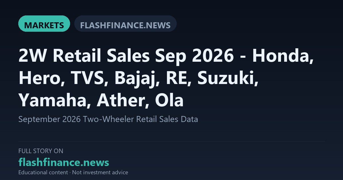 India Two-Wheeler Retail Sales Surge 33% to Record 17.90 Lakh Units in September 2026 as Honda Outpaces Hero