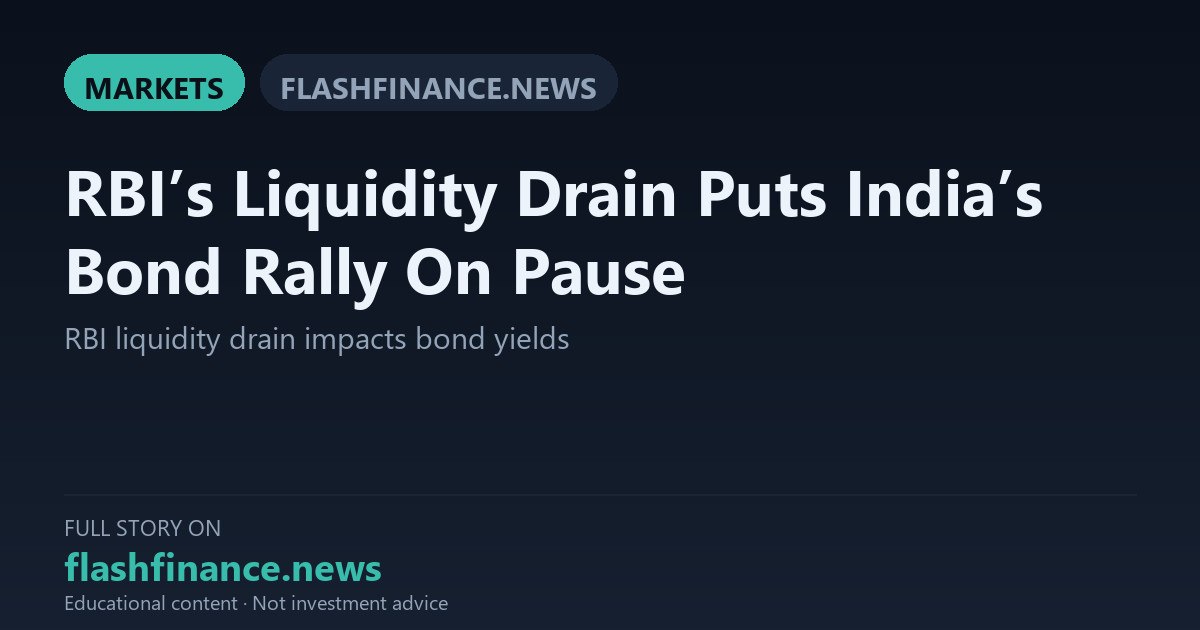RBI Tightens Liquidity with 250 Billion Rupee Bond Sale and Strict Cash Reserve Norms