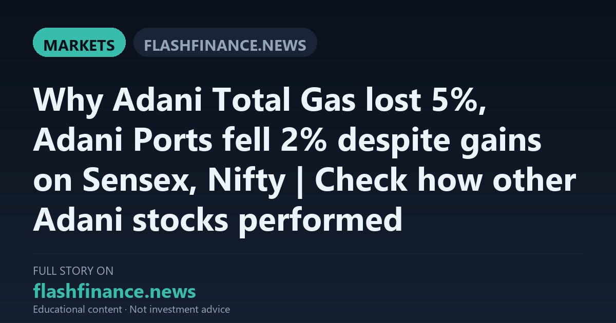 Adani Total Gas Slumps 5% and Adani Ports Drops 2% Amid Divergent Group Performance