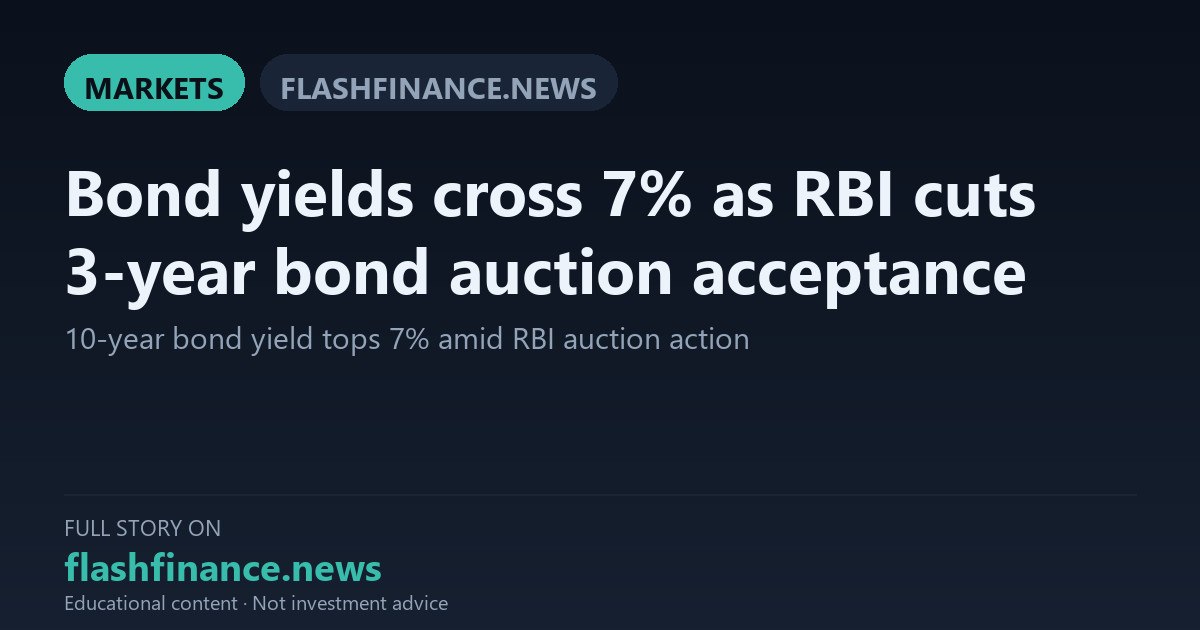 India 10-Year Bond Yield Tops 7% as RBI Partially Cancels 3-Year Paper Auction