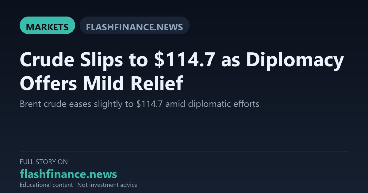 Brent Crude Eases to $114.70 as Middle East Diplomacy Offers Temporary Relief to Indian Markets