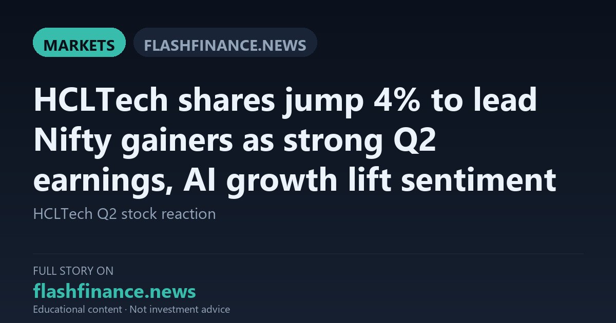 HCLTech Shares Surge 4% to Lead Nifty 50 Gainers on Robust Q2 Profit and AI Momentum