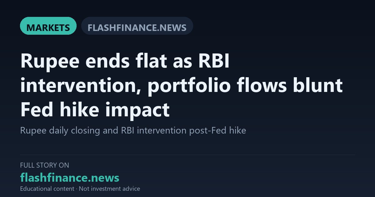 Rupee Closes Flat at 95.93 per Dollar as RBI Intervention and Inflows Buffer Fed Rate Hike