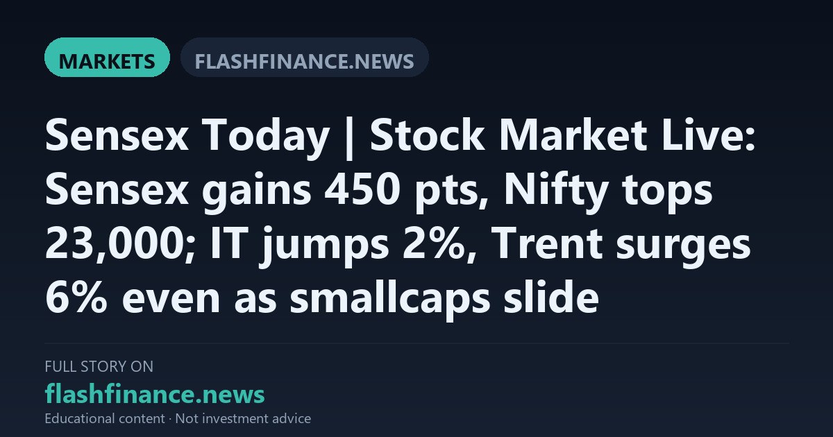 Nifty Tops 23,000 and Sensex Surges 450 Points Driven by IT Rally and 6% Jump in Trent