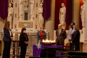 Benedictine employees gather to remember those who passed as part of the Remembrance and Renewal Service