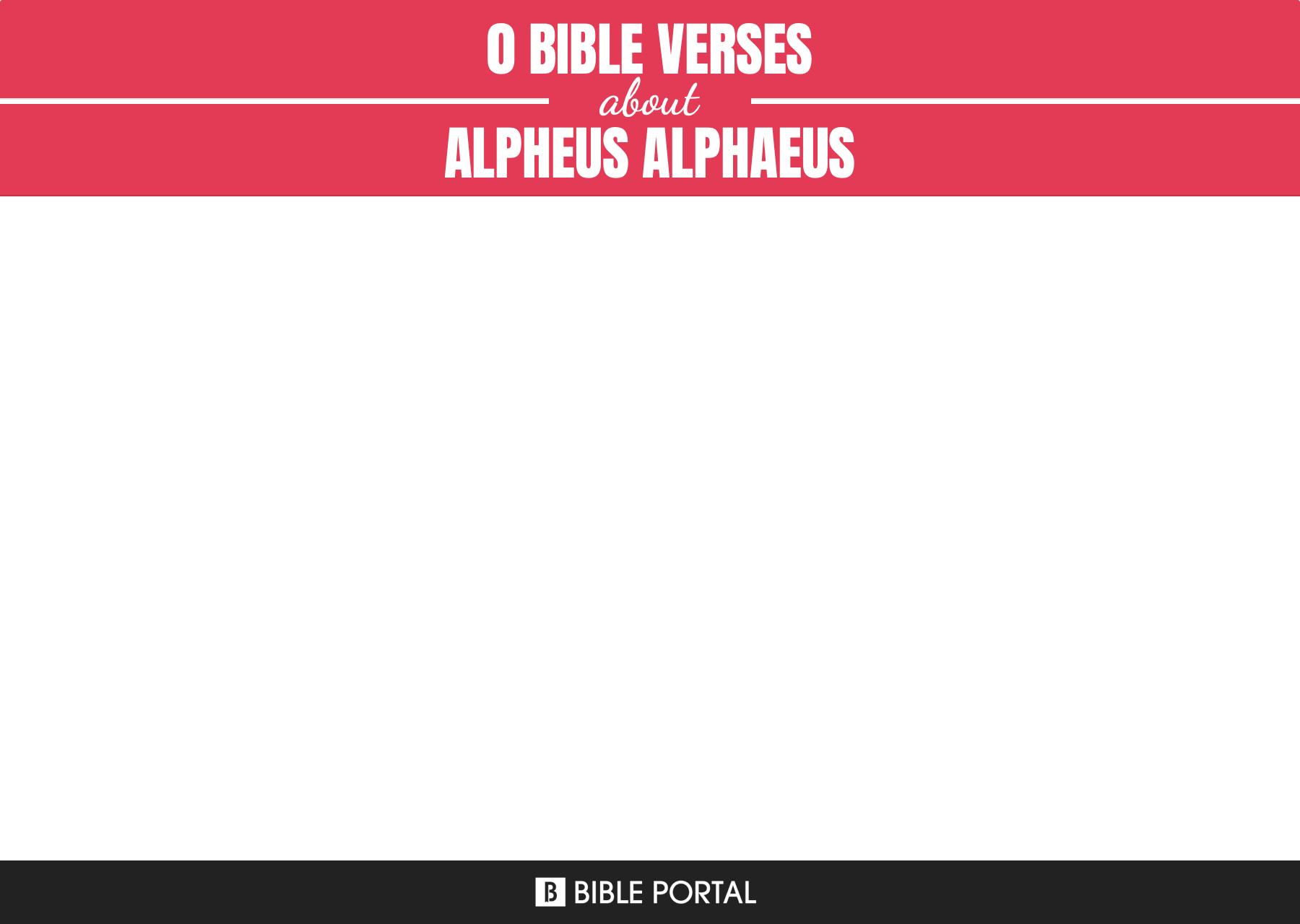 3 Bible Verses about Alpheus (Alphaeus)