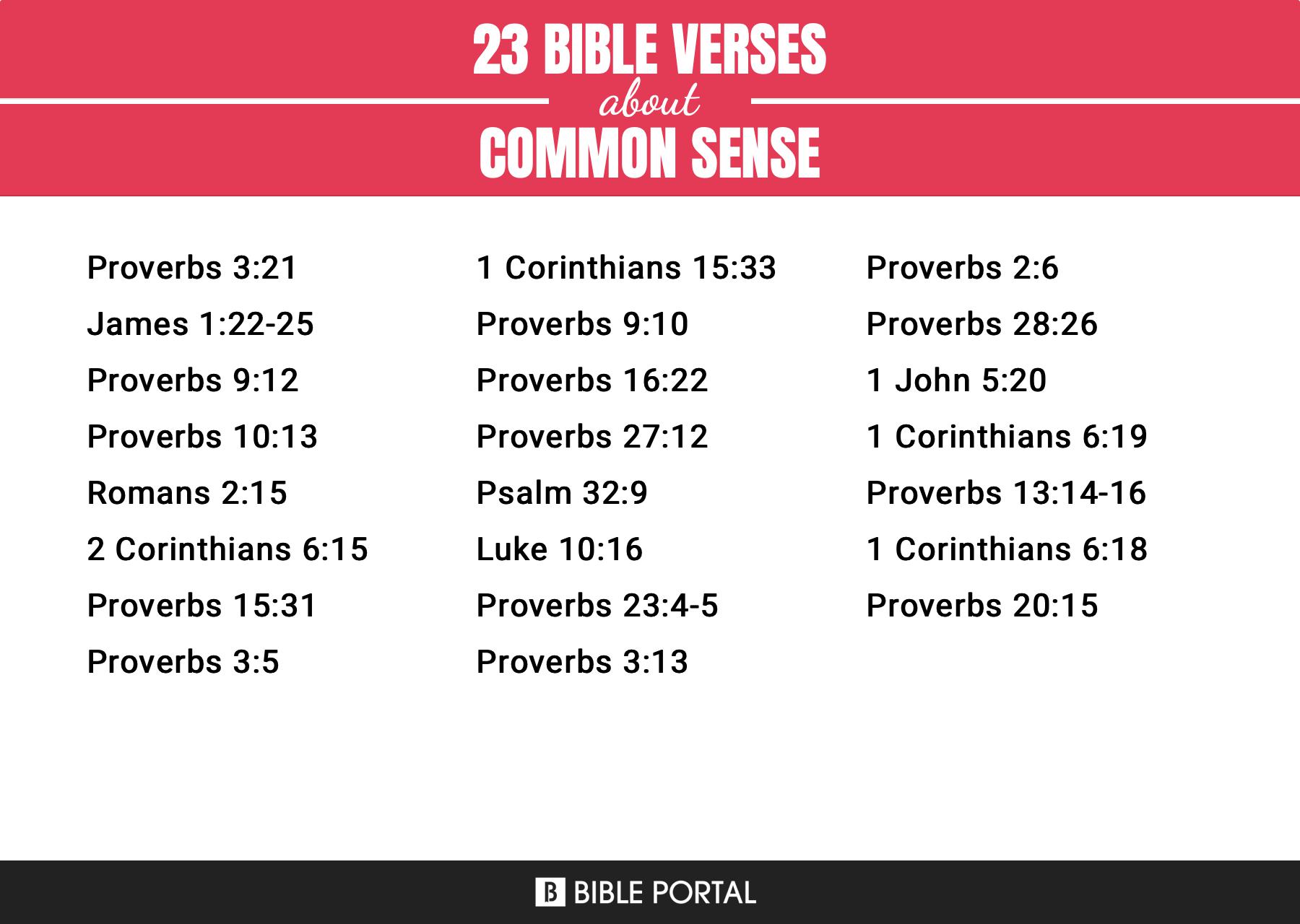 23 Bible Verses about Common Sense