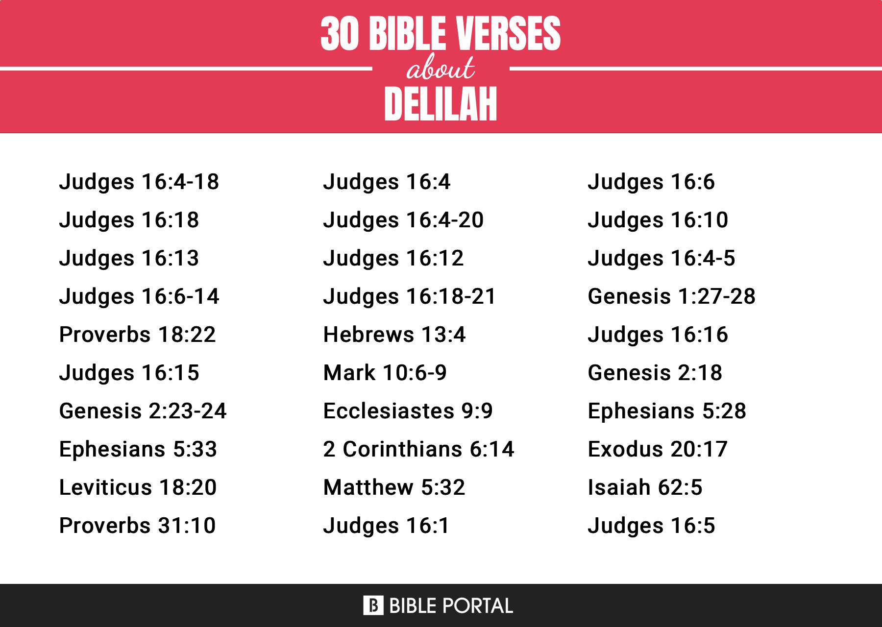 47 Bible Verses about Delilah