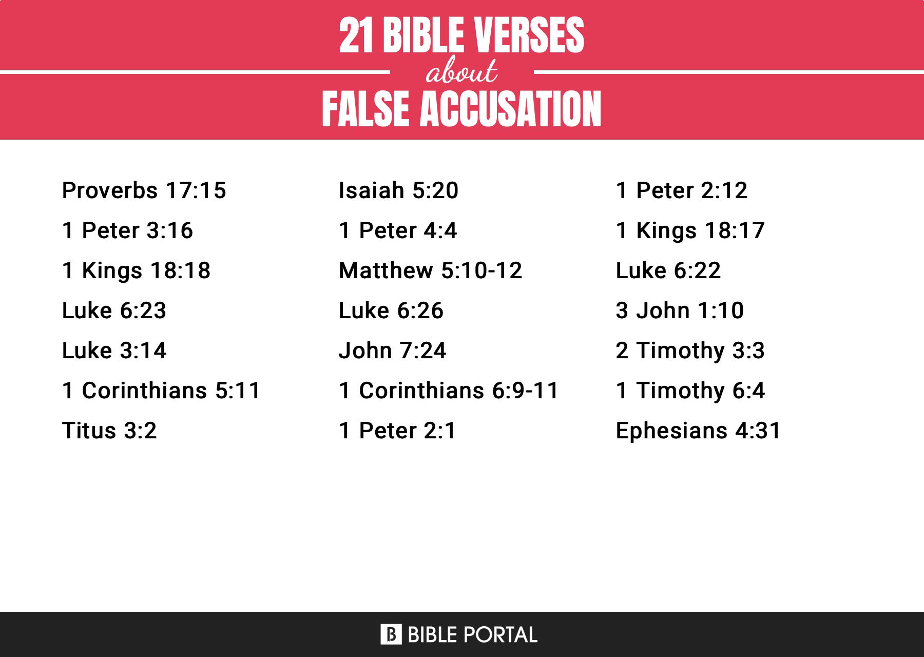 21 Bible Verses about False Accusation