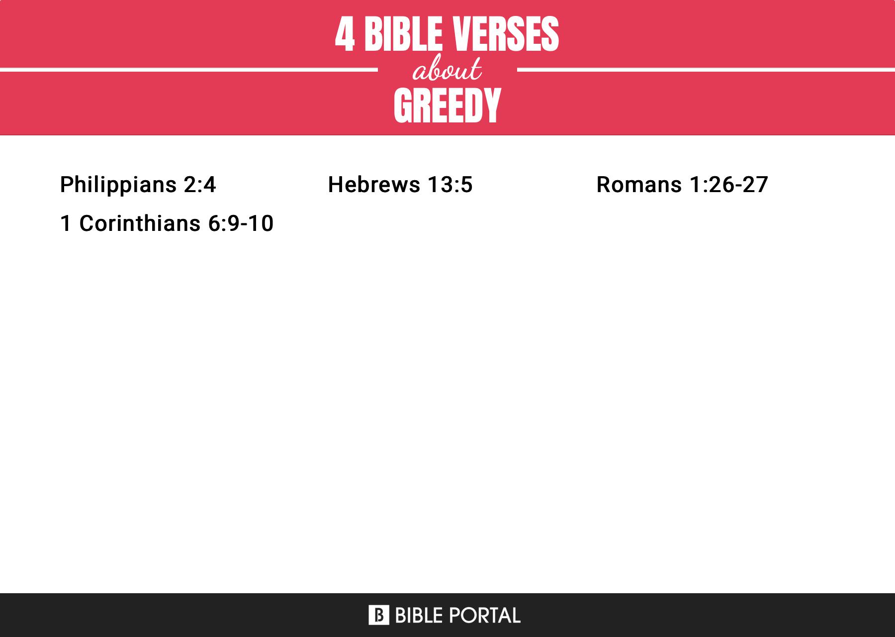 4 Bible Verses about Greedy