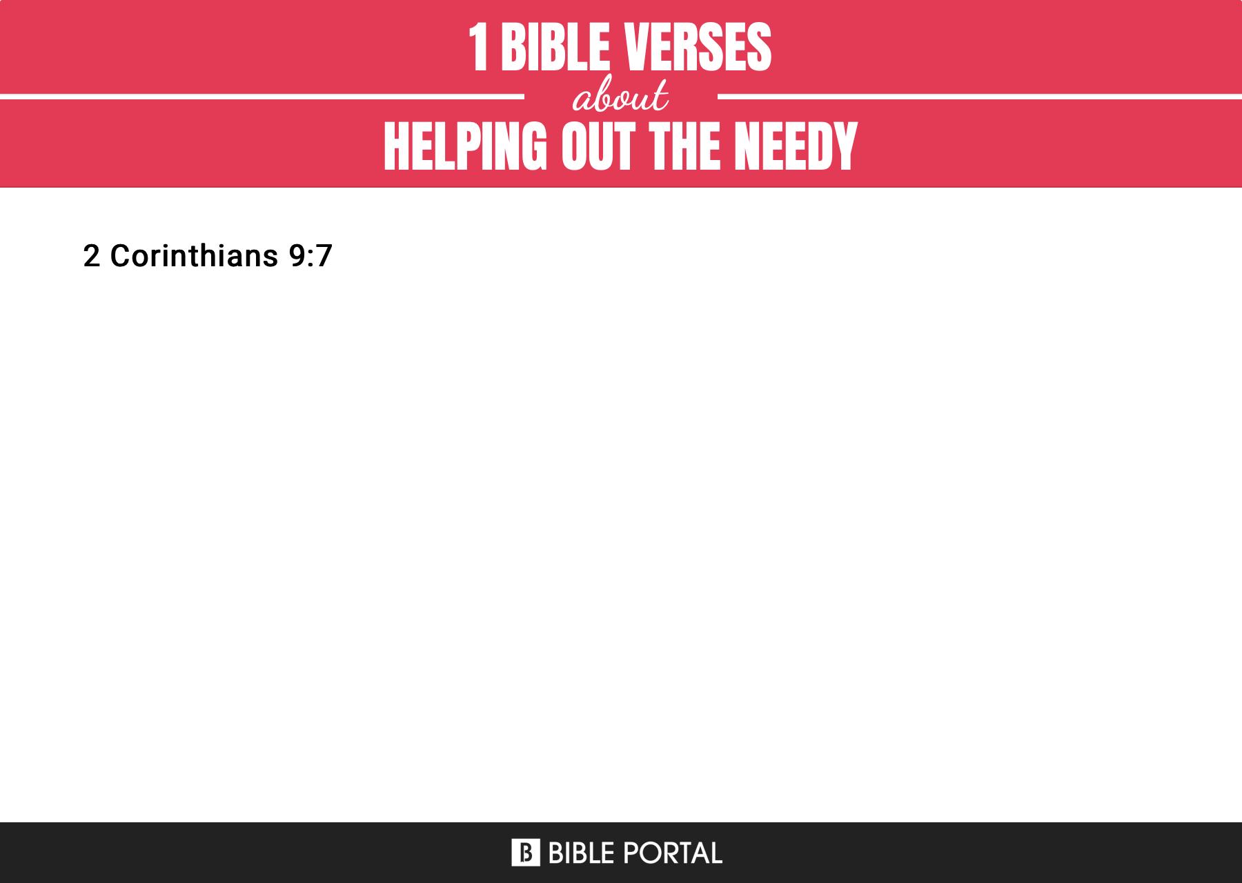 1 Bible Verses about Helping Out The Needy