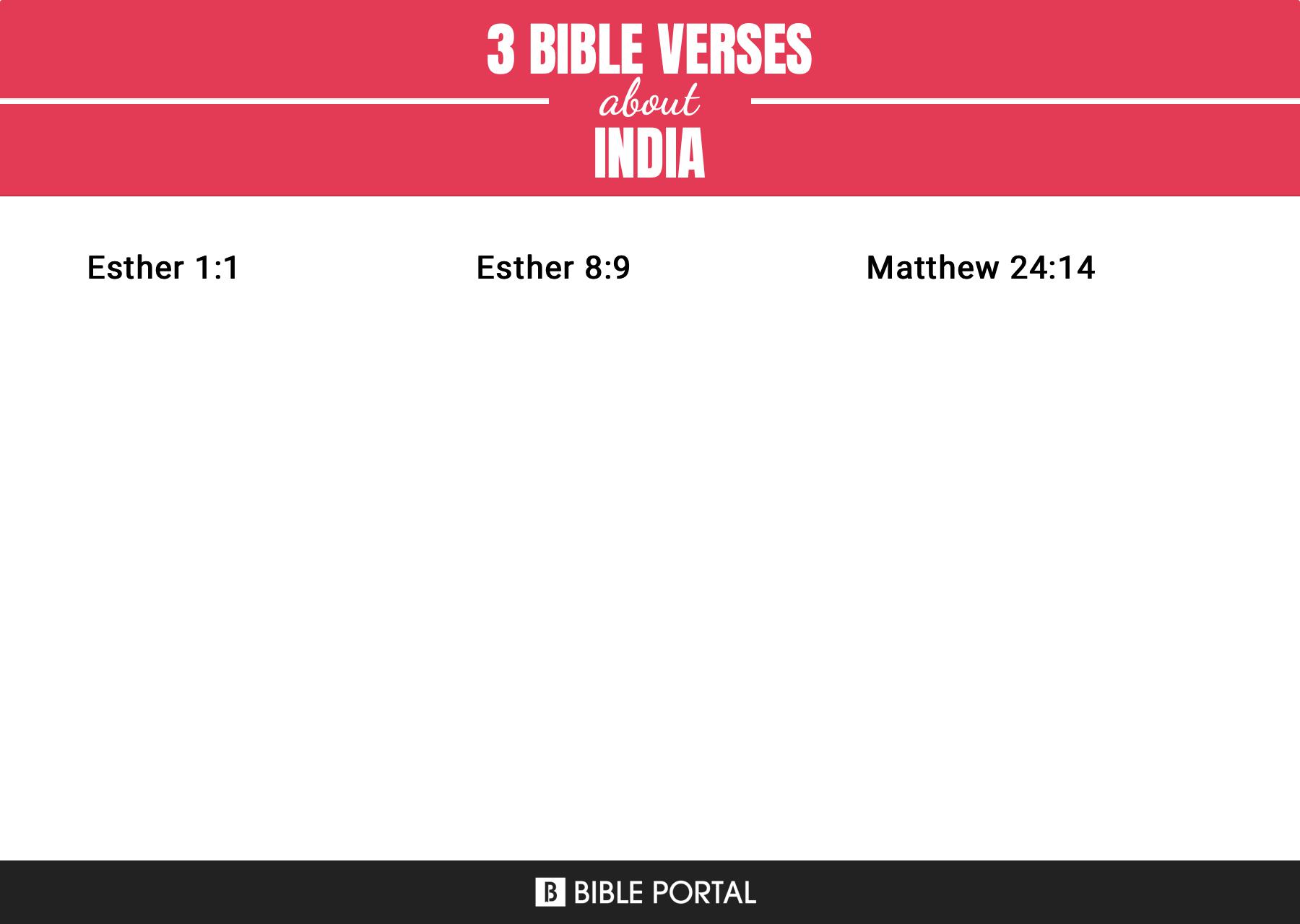 3 Bible Verses about India