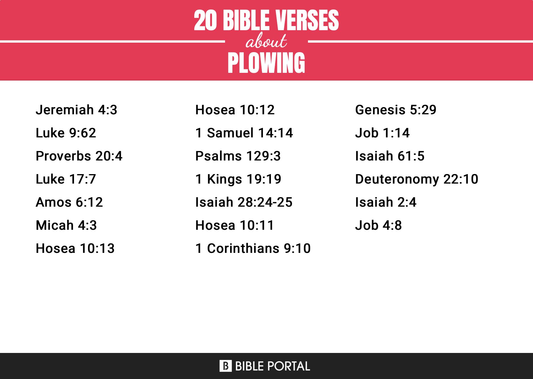 Scriptures Pulling 20 Bible Verses about Plowing