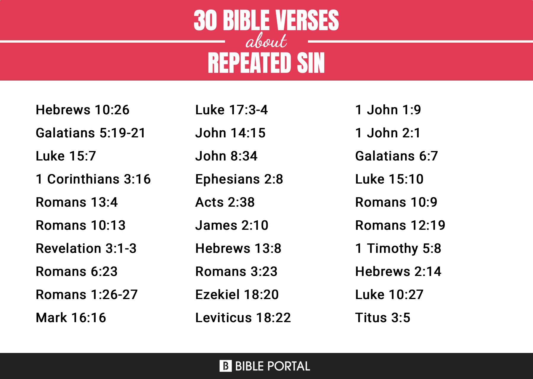 50 Bible Verses about Repeated Sin