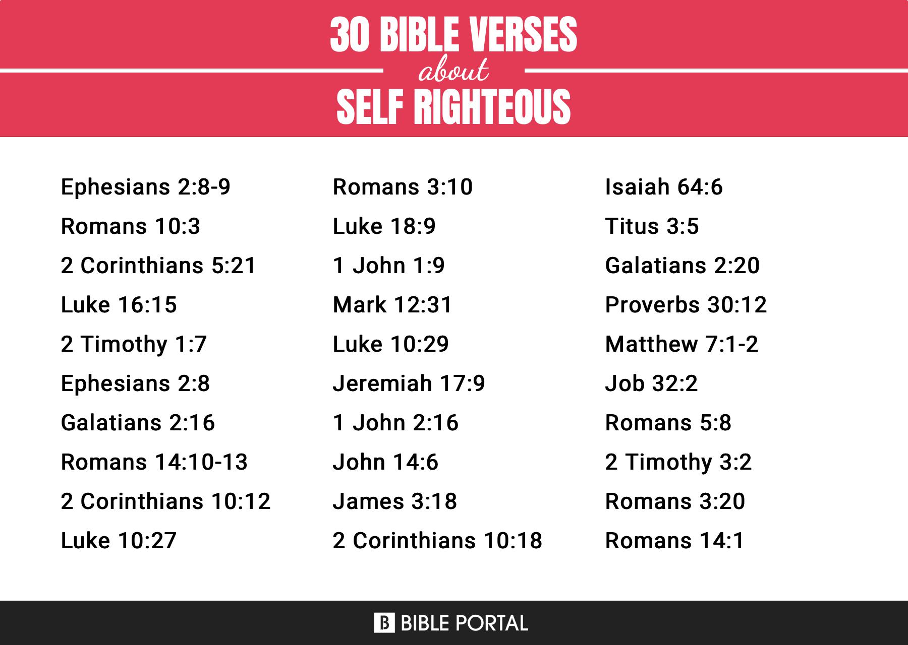 191 Bible Verses about Self Righteous 191 Bible Verses about Self Righteous