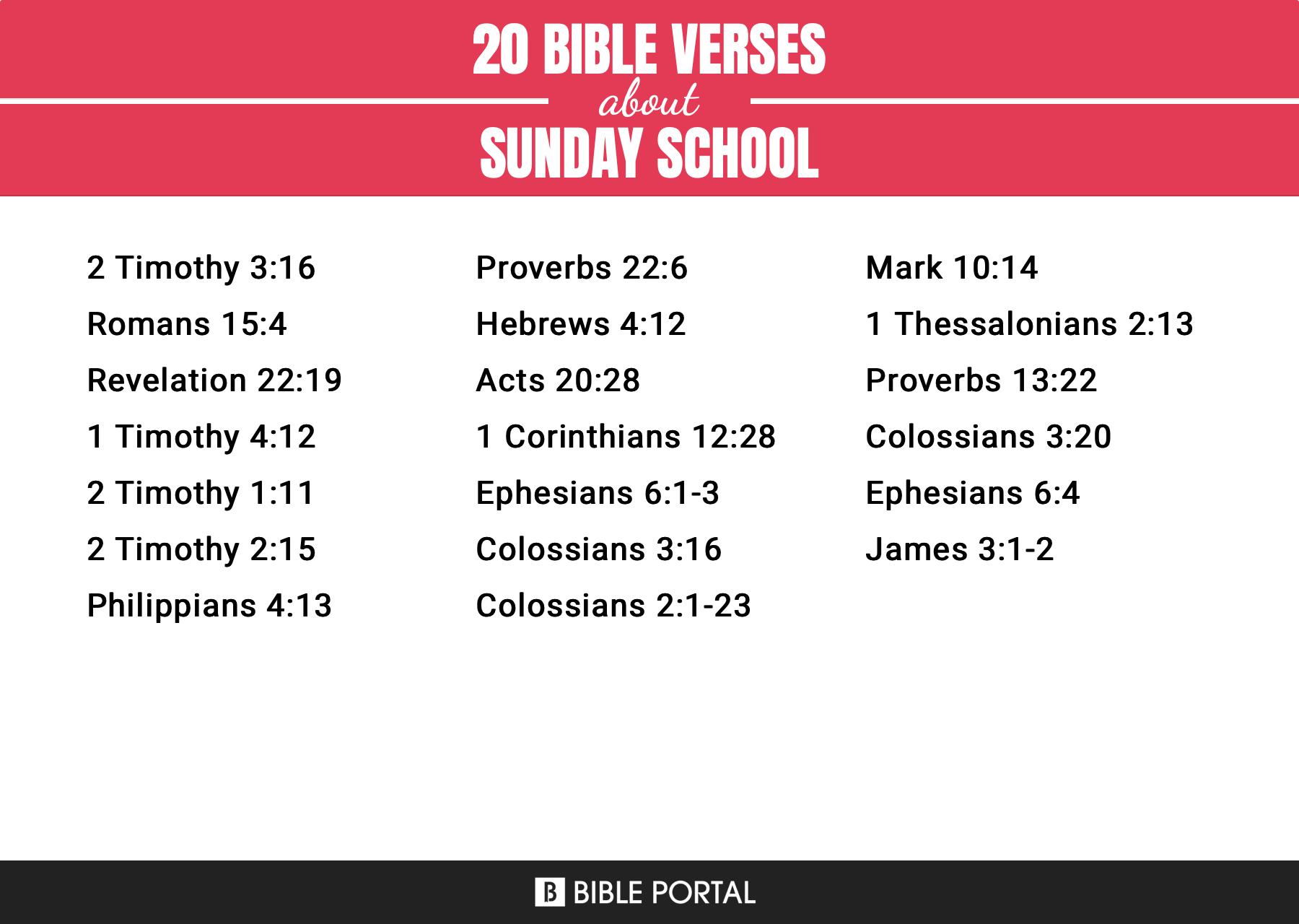 20 Bible Verses about Sunday School?