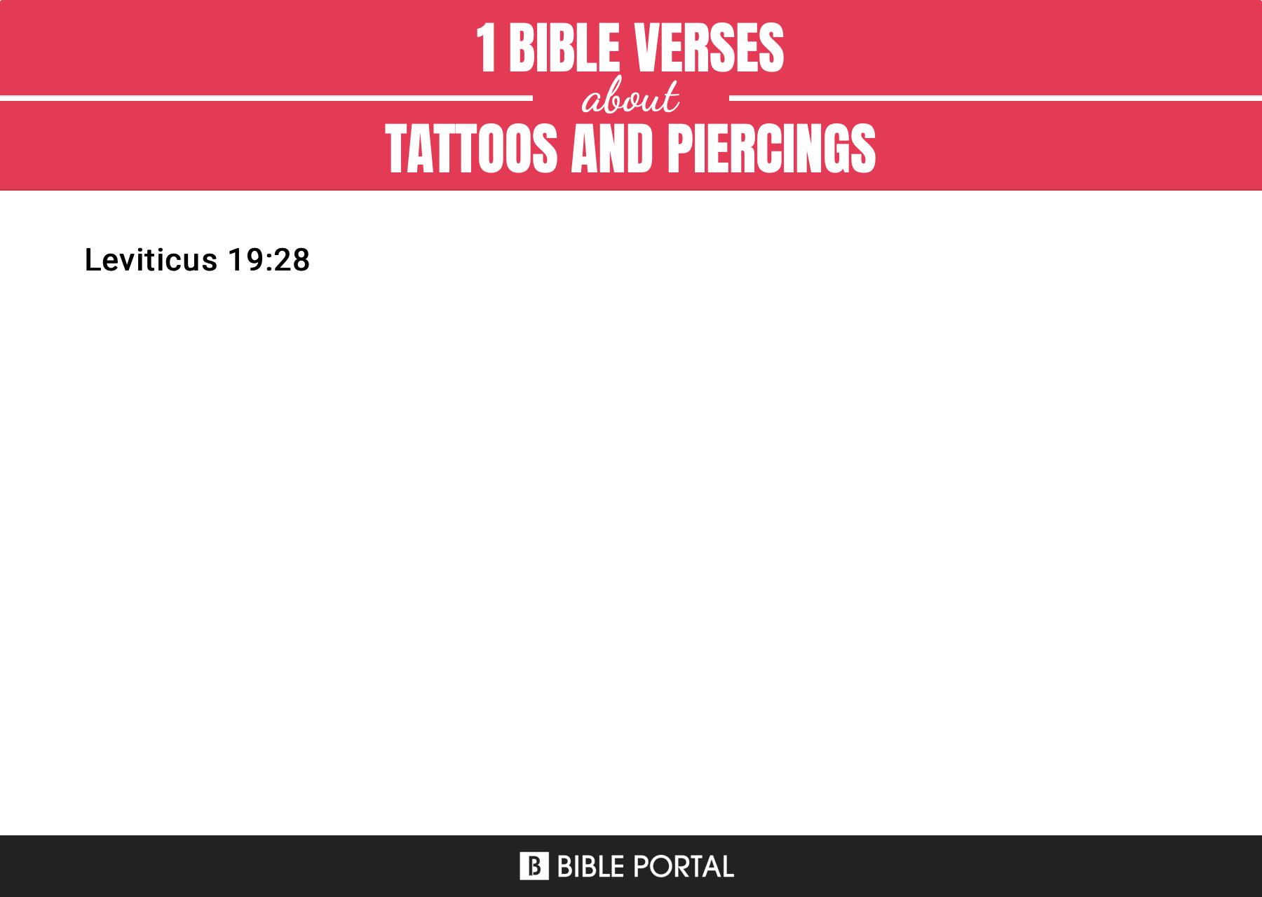 1 Bible Verses about Tattoos And Piercings