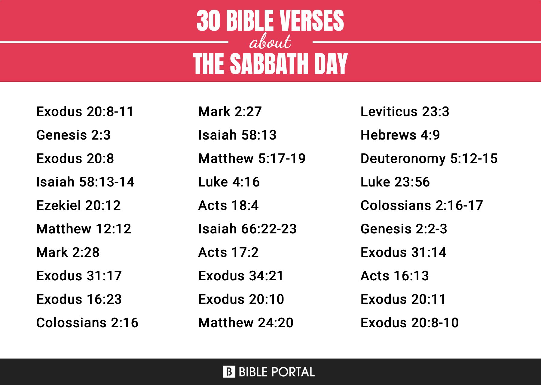 142 Bible Verses about The Sabbath Day