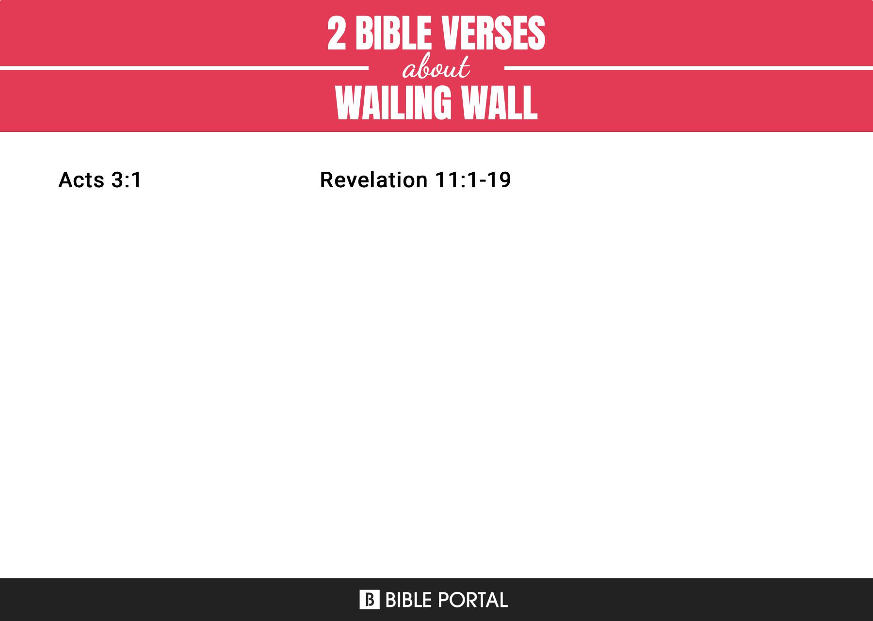 2 Bible Verses about Wailing Wall