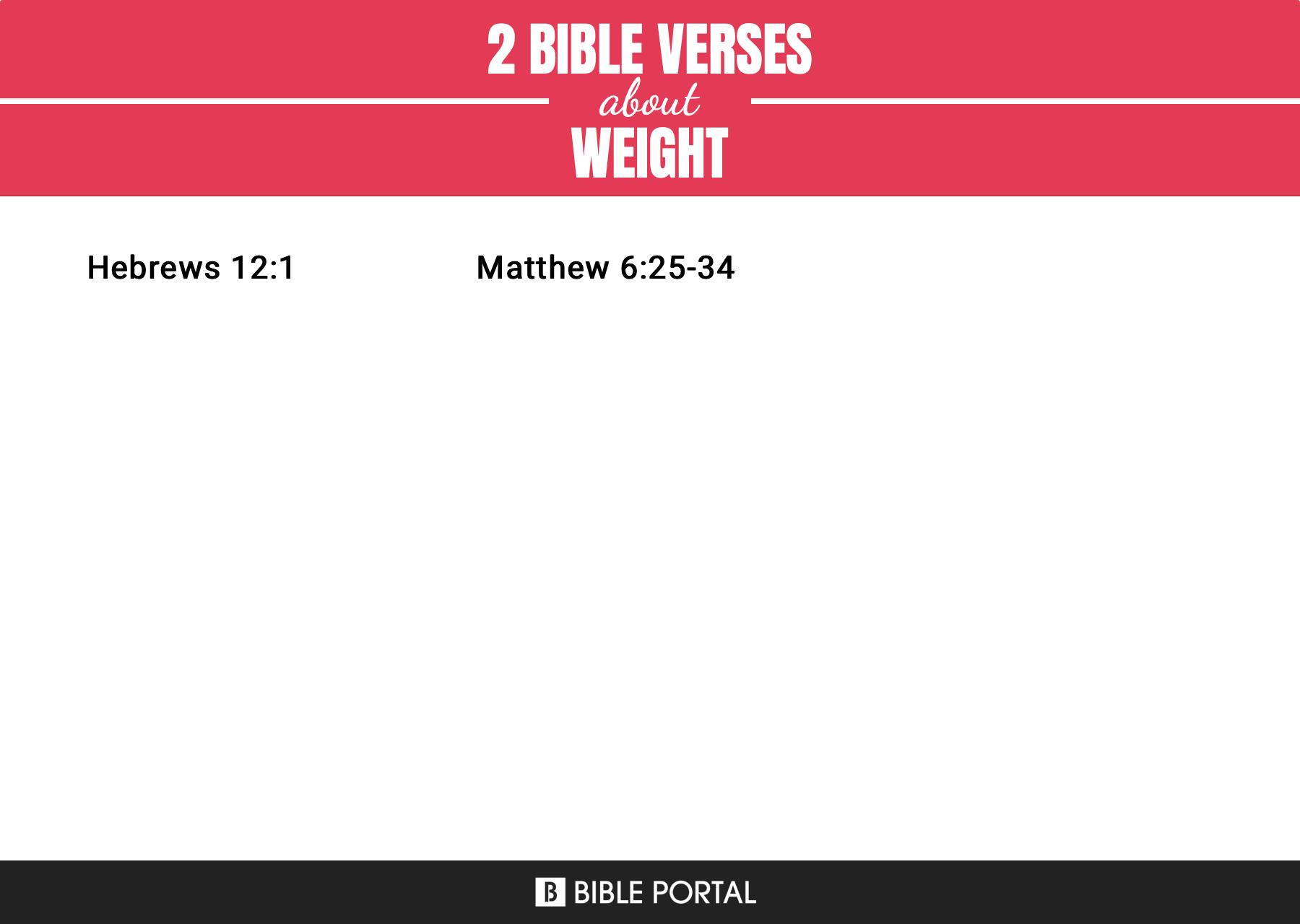 2 Bible Verses about Weight