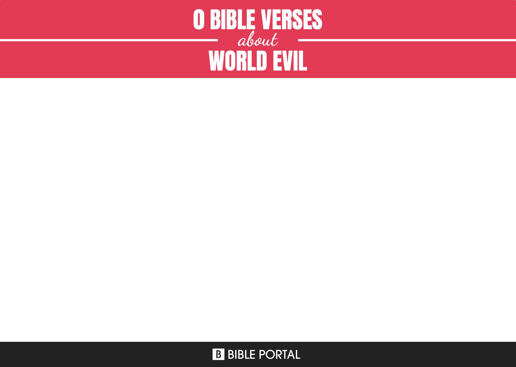 evil in this world