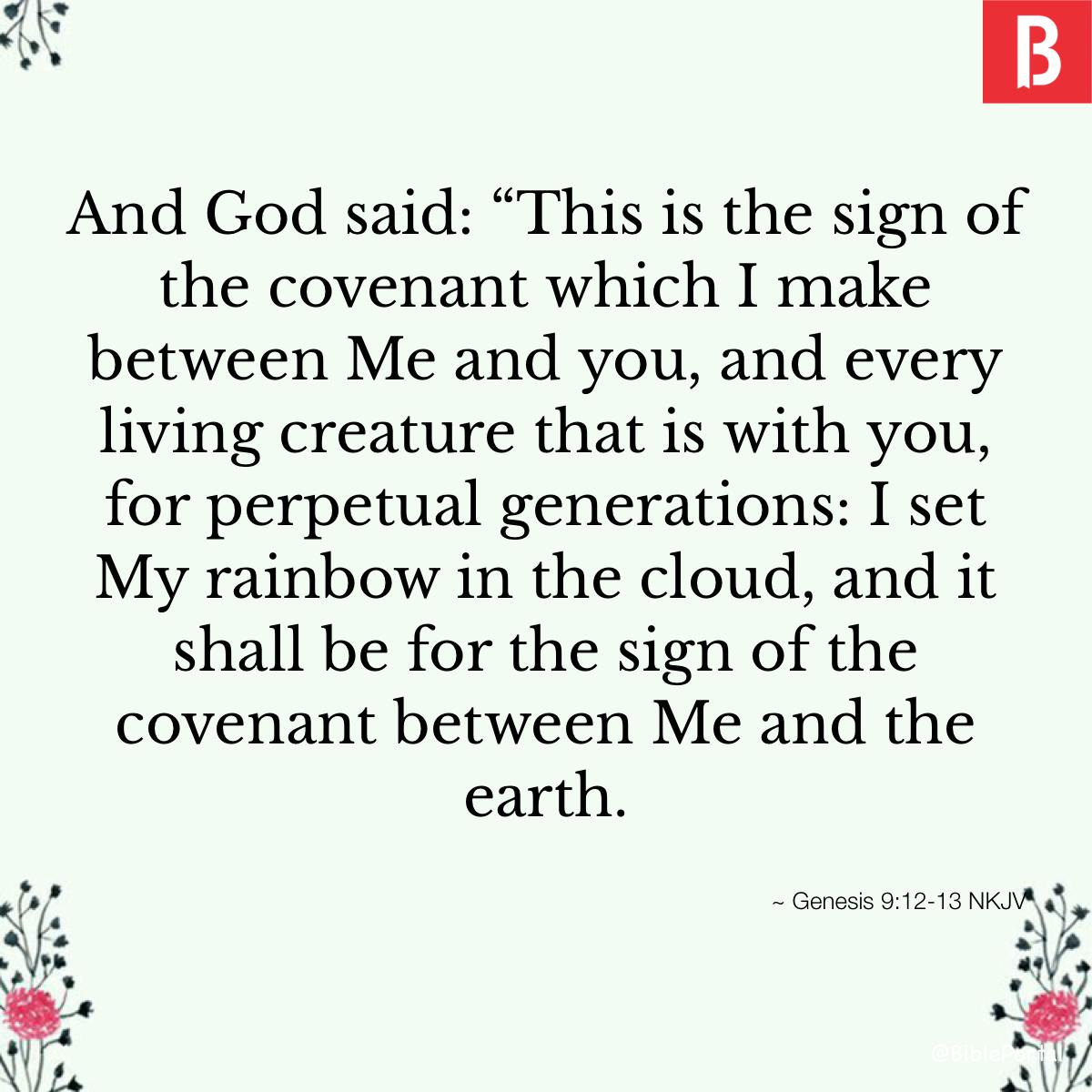 Genesis 9:8-17, New King James Version (NKJV) Then God spok…