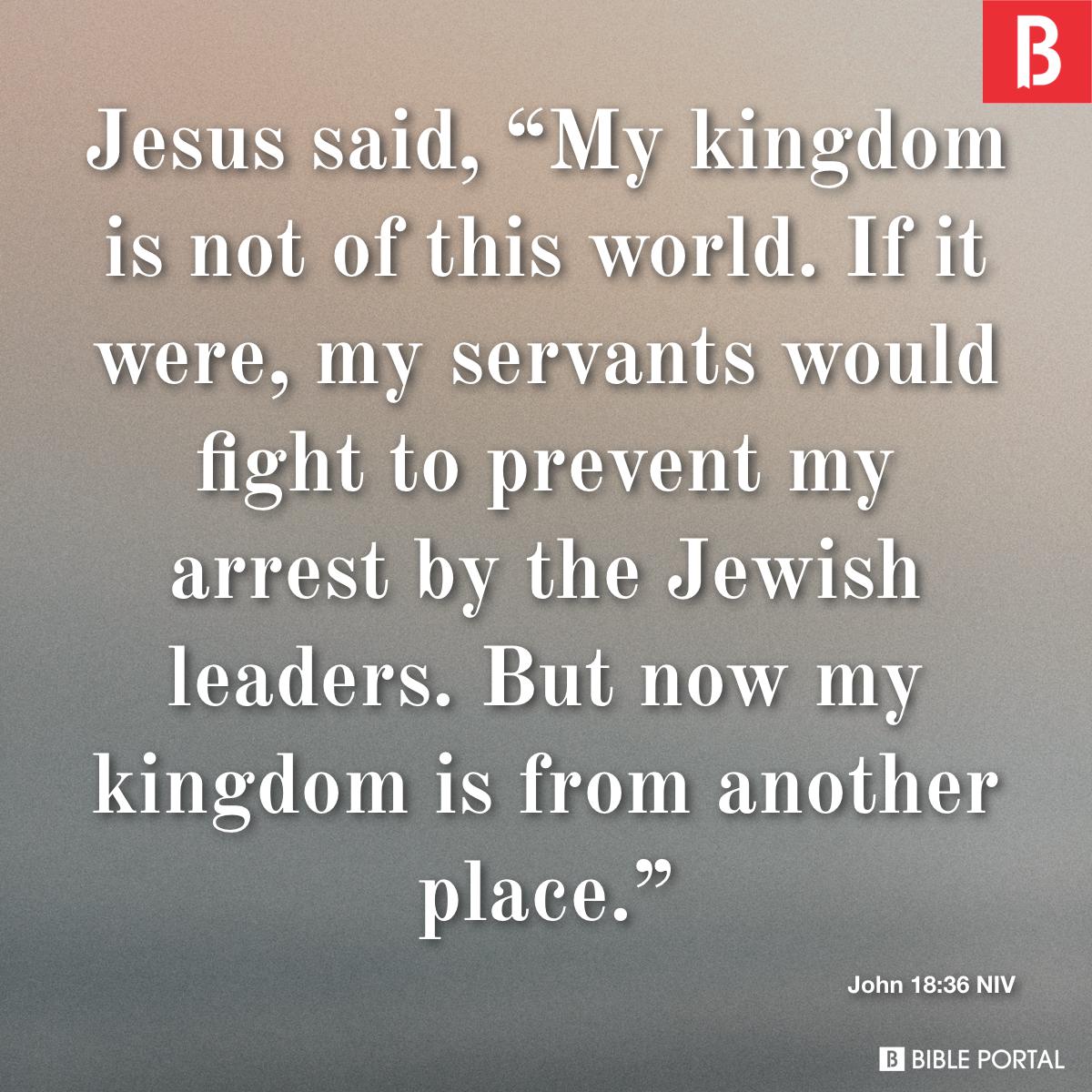 Bible Verses KJV on X: John 18:36 KJV Jesus answered, My kingdom is not of  this world: if my kingdom were of this world, then would my servants fight,  that I…  /