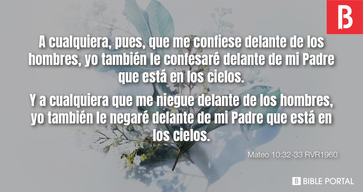 Mateo 10:32-33 RVR1960 - Bible Scripture Image - Bible Portal