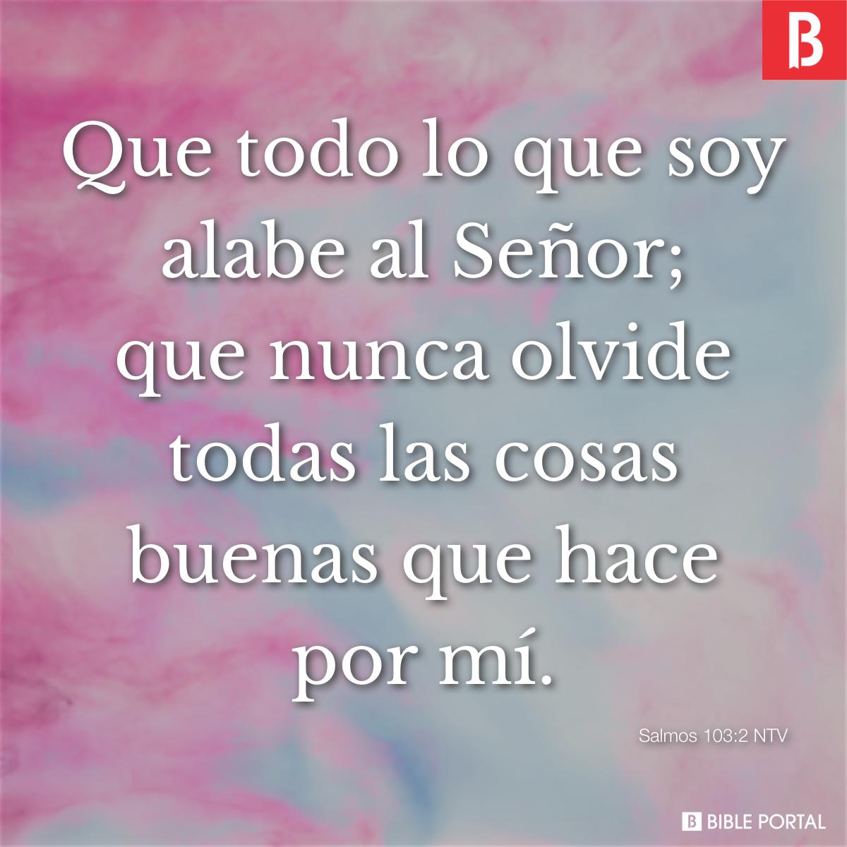 Que todo lo que soy alabé al SEÑOR. - Salmos 103:2 - Sunday Social