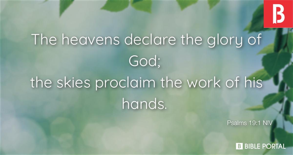 Psalms 19:1 The heavens declare the glory of God; the skies proclaim the  work of his hands., New International Version (NIV)