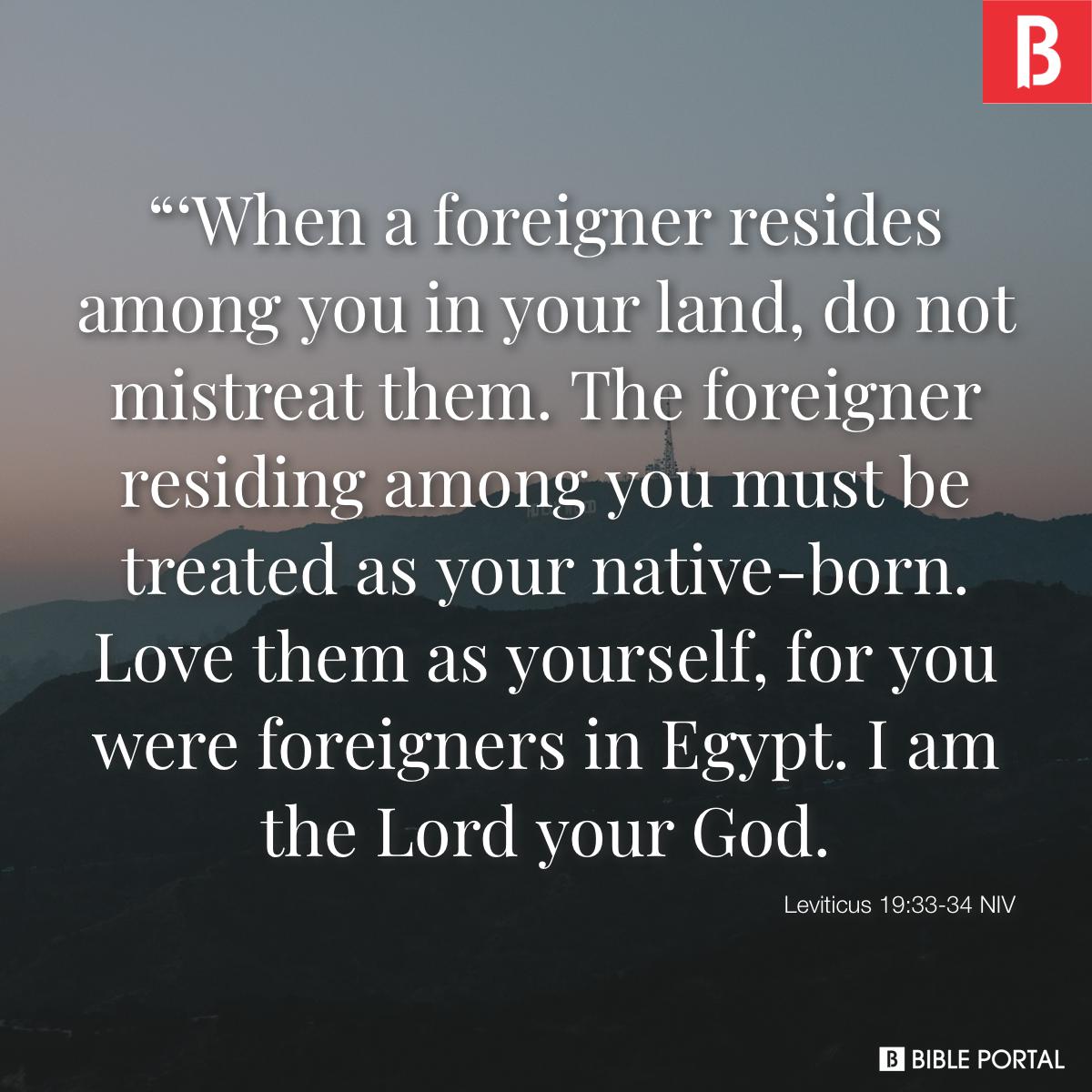 What does the Old Testament say about foreigner?