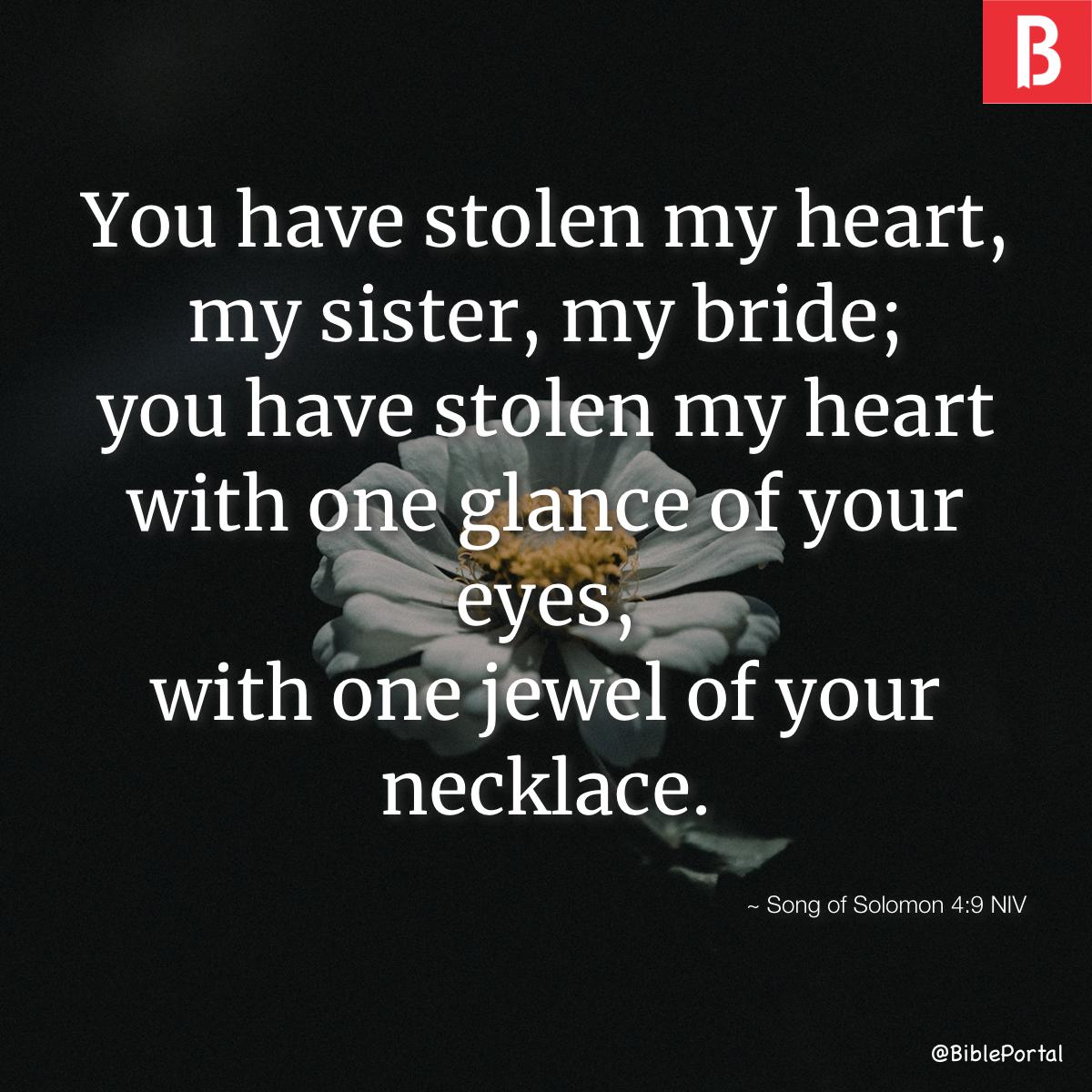 Song of Solomon 4:9 NIV - Bible Portal