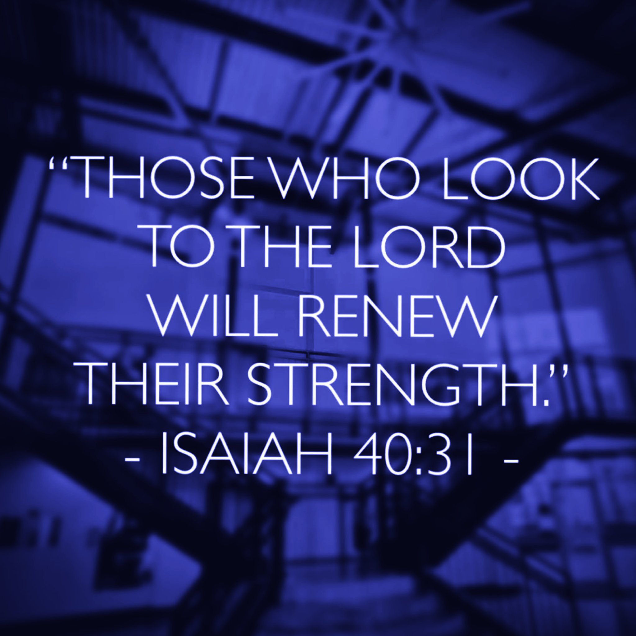 'THOSE WHO LOOK TOTHE LORD WILL RENEW THEIR STRENGTH" ISAIAH 40.3 1
