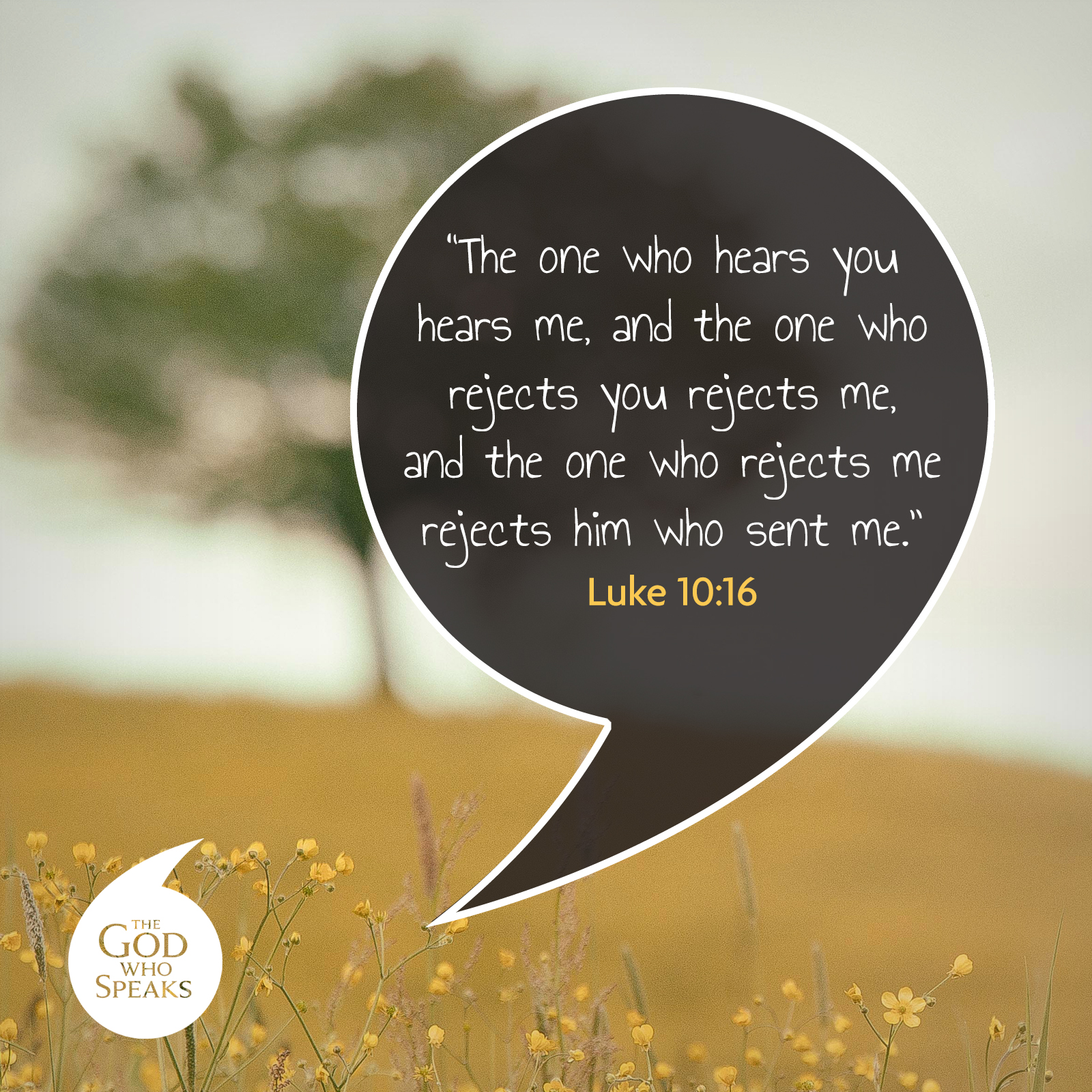 'The one who hears you hears me, and the one who rejects yoU rejects me; and the one who rejects me rejects him who sent me' Luke 10.16 GOD SPEHRs