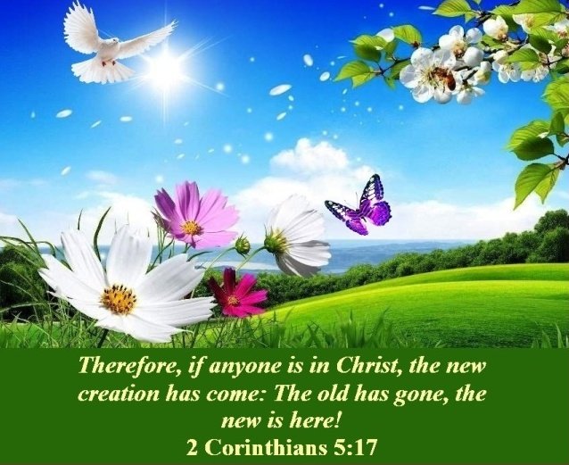 Therefore, if anyone is in Christ, the new creation has come: The old has gone, the new is herel 2 Corinthians 5.17