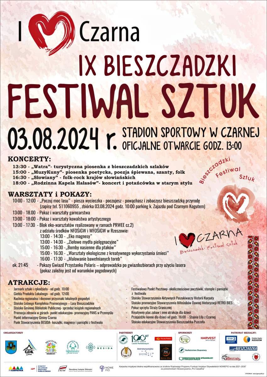 Plakat promujący Bieszczadzki Festiwal Sztuk 