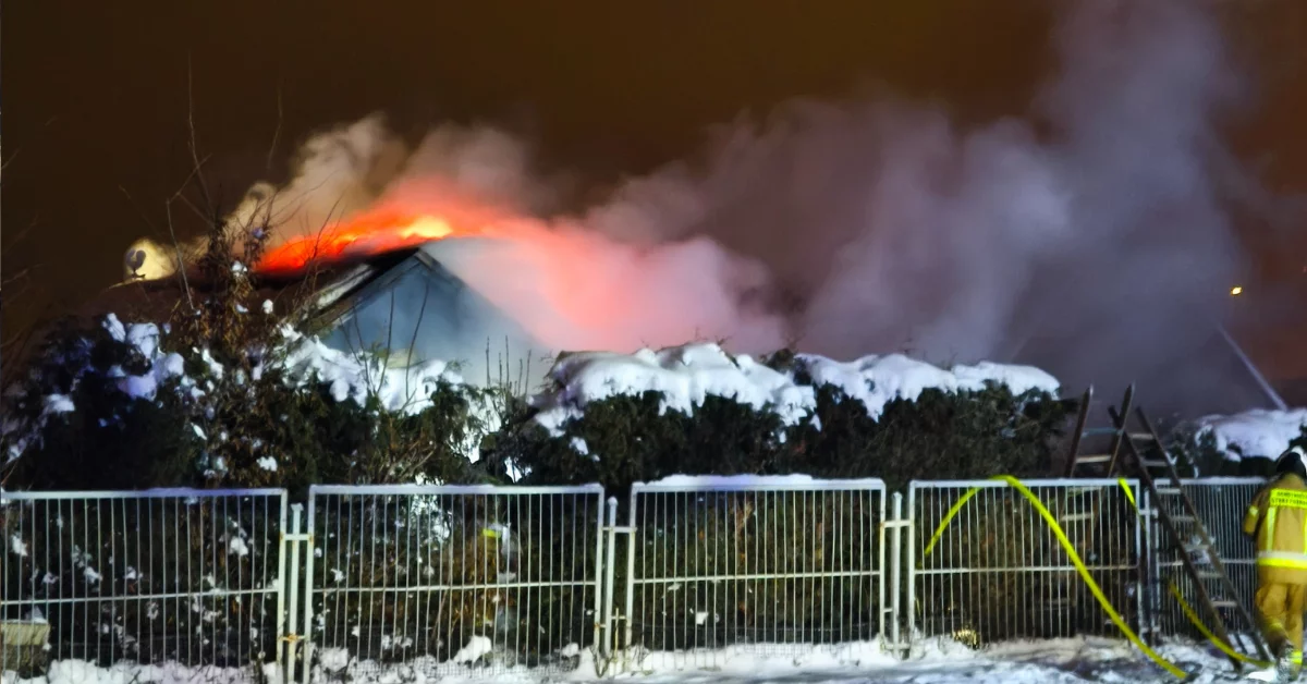 Pożar na działkach w Mielcu. Altana spłonęła doszczętnie