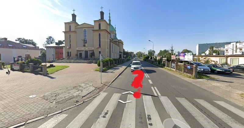 Obrazek do pytania - Będzie trudniej. Ta ulica wzdłuż kościoła to...?