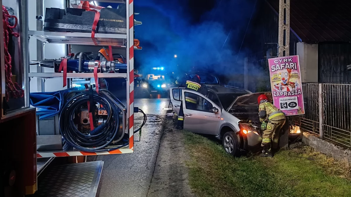 Samochód osobowy uderzył w słup energetyczny