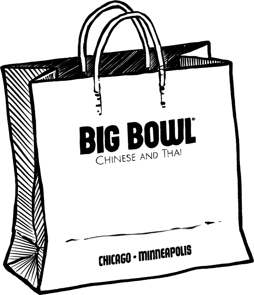 delivery bag with big bowl logo