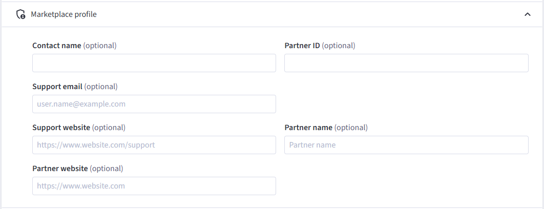 Marketplace profile