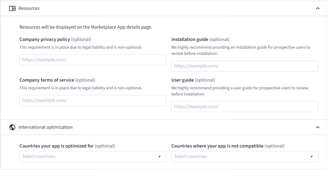 Resources and International optimization