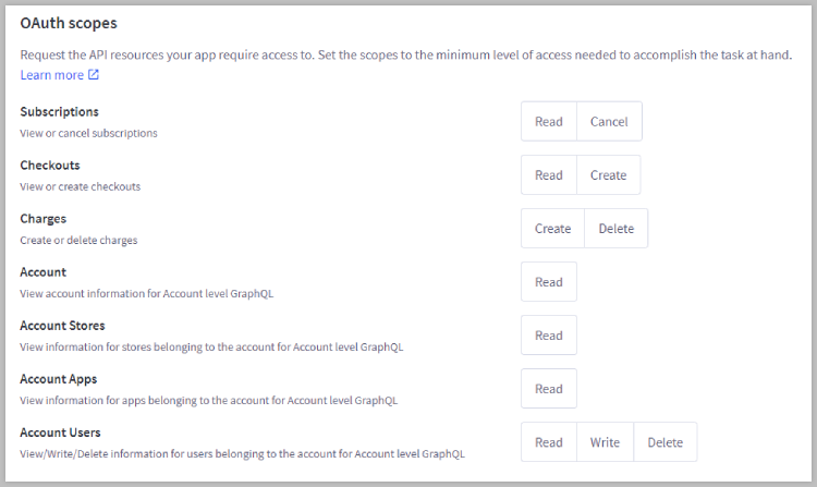 Account-level OAuth Scopes